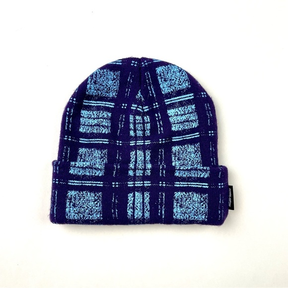 Plaid Beanie - Purple and Blue - Picture 1 of 3